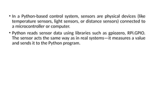Comprehensive Guide to Control Systems and Python Simulation | PPTX