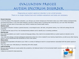 Pervasive Spectrum Disorders | KEY