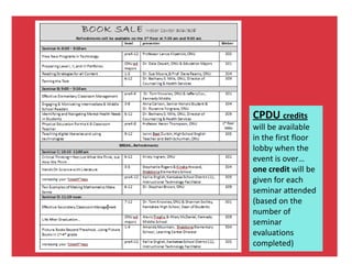 Gjg   c




          CPDU credits
          will be available
          in the first floor
          lobby when the
          event is over…
          one credit will be
          given for each
          seminar attended
          (based on the
          number of
          seminar
          evaluations
          completed)
 