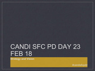 CANDI SFC PD DAY 23
FEB 18
Strategy and Vision
#candisfcpdd
 