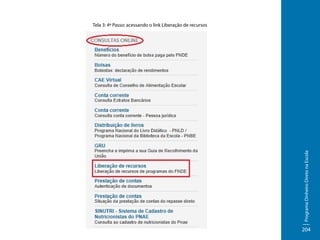 Programa Dinheiro Direto na Escola

Tela 3: 4º Passo: acessando o link Liberação de recursos

204

 