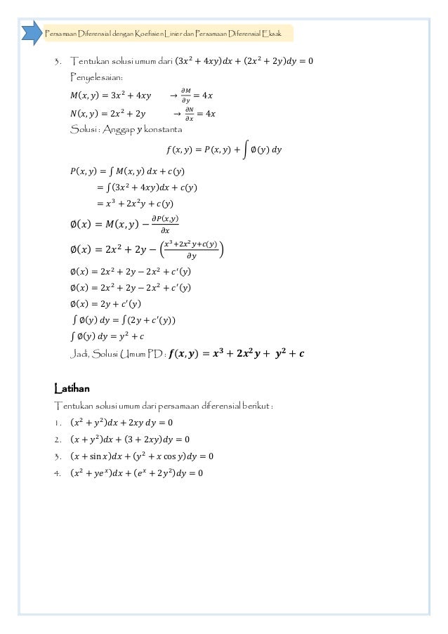 PD dengan Koefisien Linier dan PD Eksak