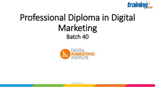 Professional Diploma in Digital
Marketing
Batch 40
102082016 V1.0
 