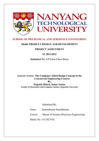 The Computer Aided Design Concept in the Concurrent Engineering Context ...
