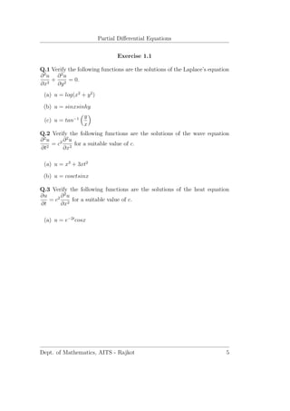 Partial Differential Equation - Notes | PDF