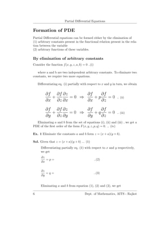 Partial Differential Equation - Notes | PDF