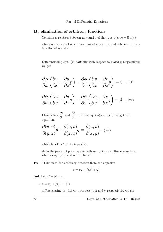 Partial Differential Equation Notes