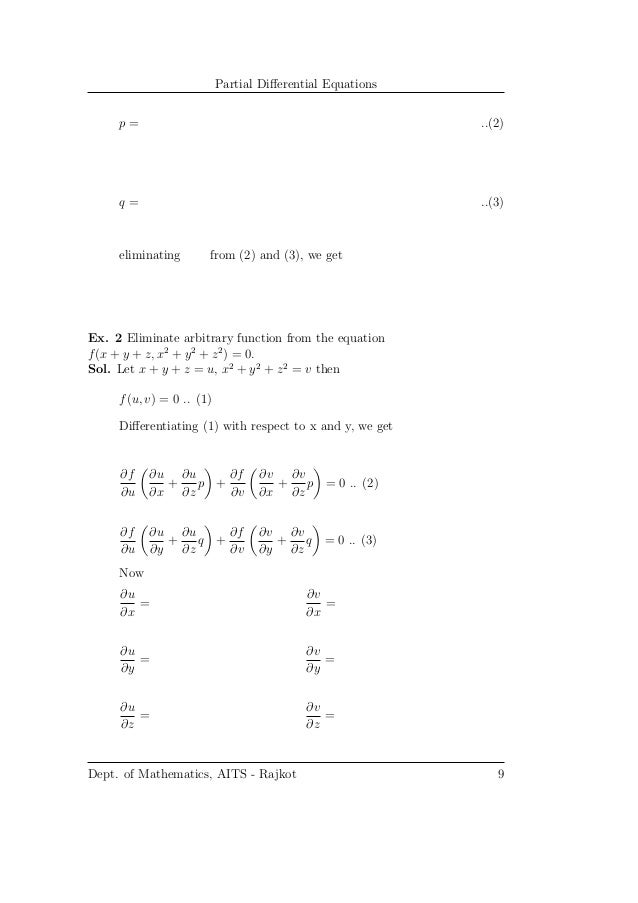 Partial Differential Equation Notes