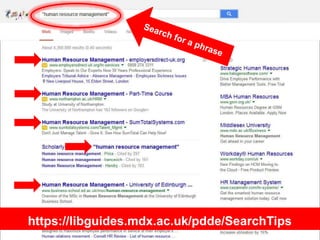 https://libguides.mdx.ac.uk/pdde/SearchTips
 