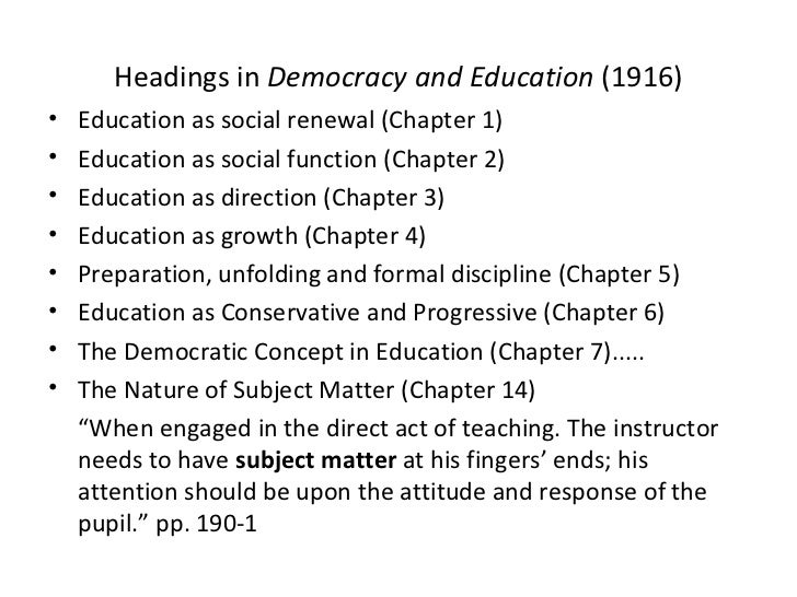 john dewey democracy and education