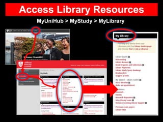 Access Library Resources
MyUniHub > MyStudy > MyLibrary
 