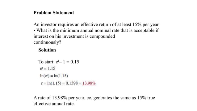 Identify A True Statement About The Effective Annual Rate Nominal and Effective Interest Rate | PPT