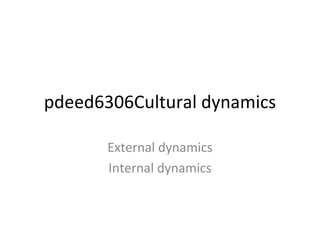 pdeed6306Cultural dynamics External dynamics Internal dynamics 