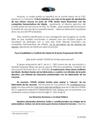 Vacunación Compulsoria Ponencia Mujeres por PR PC1303 