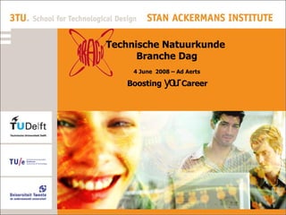 Boosting  your  Career Technische Natuurkunde  Branche Dag 4 June  2008 – Ad Aerts 