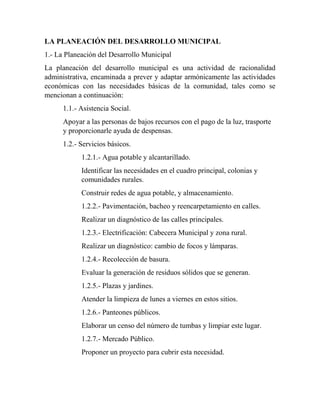 Planeación Estrategica y el Plan Municipal de Desarrollo | PDF