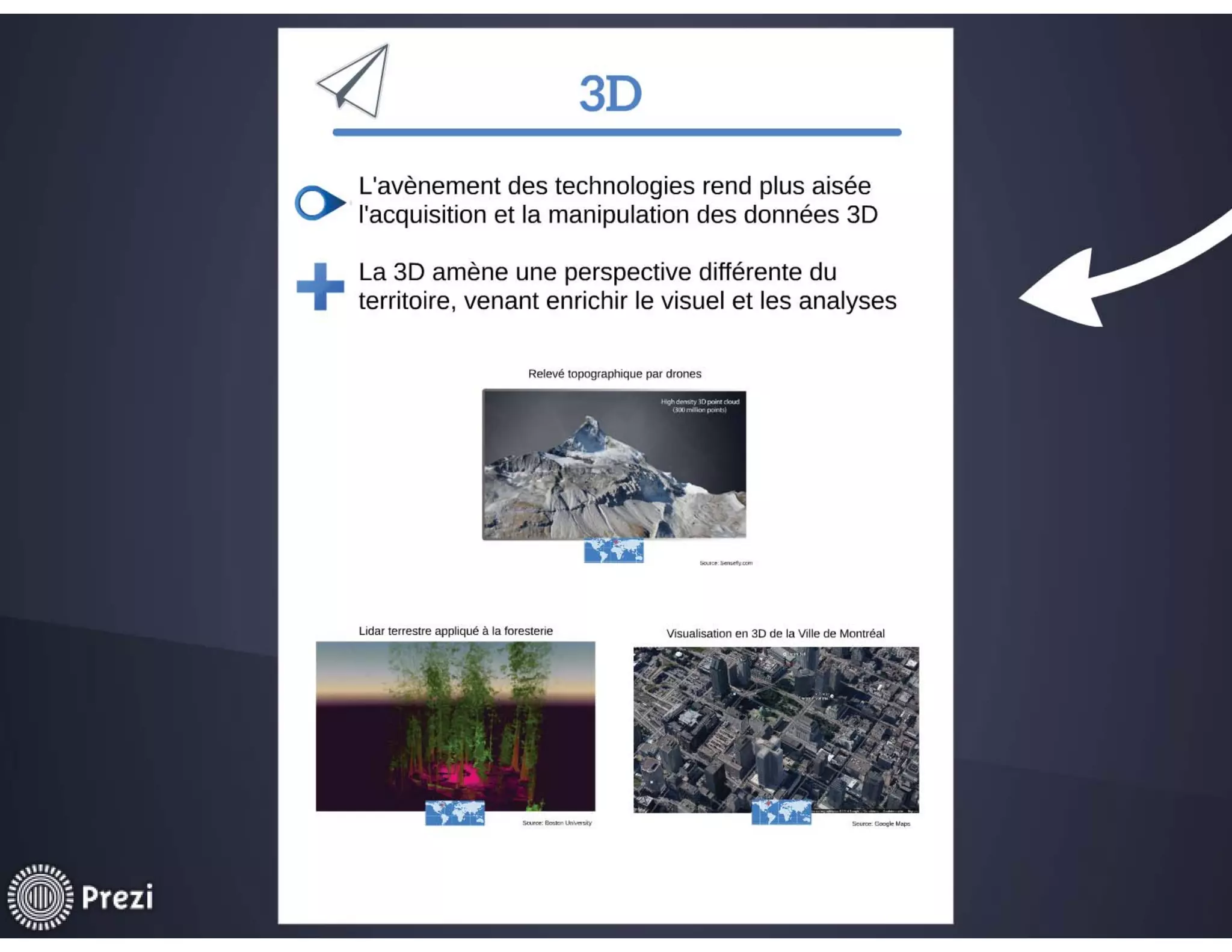 Géomatique appliquée : revue des solutions novatrices mises en place en 2014