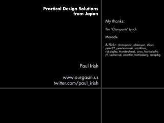Practical Design Solutions from Japan