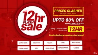 Furniture 12HR Flash Sale Up To 80% + Extra 5% Off | Welcome Furniture
