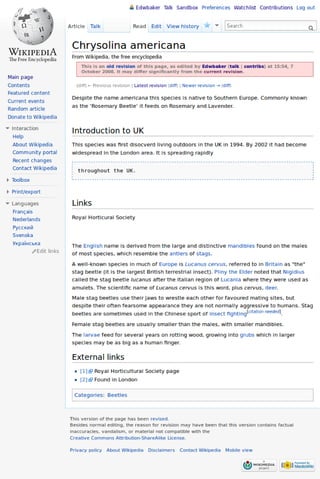 The story of a Wikipedia page