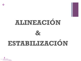 +
ALINEACIÓN
&
ESTABILIZACIÓN
 
