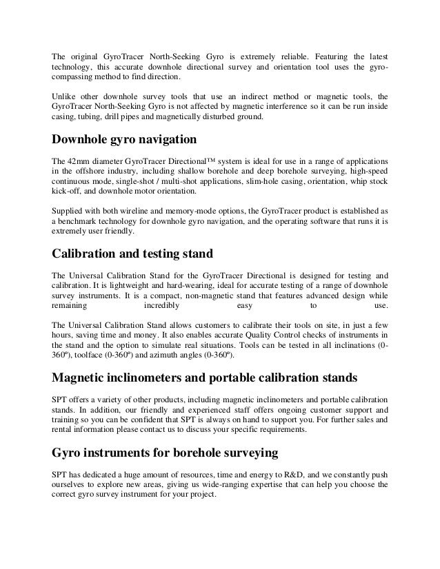 Stockholm Precision Tools Downhole Gyrosurveying Systems And Boreh - north seeking gyro 2