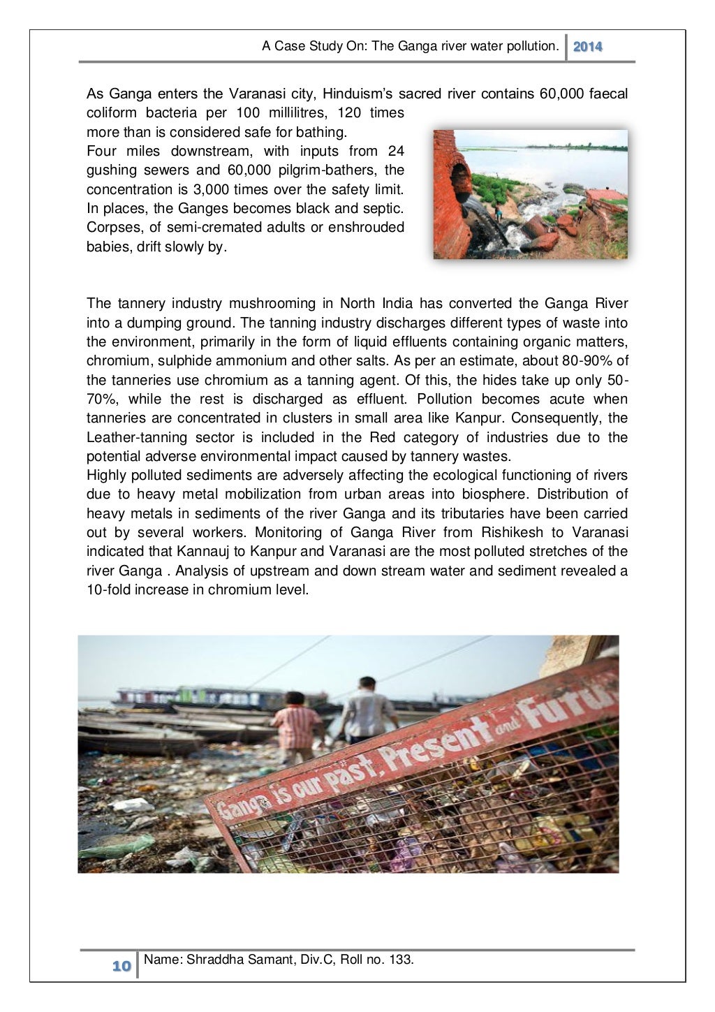 Conclusion of ganga river pollution image