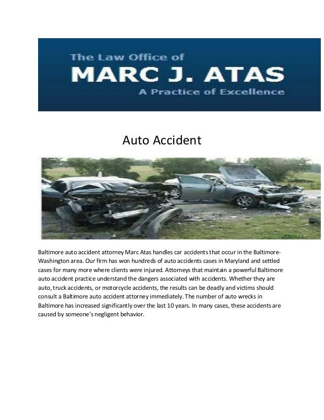 Atas Marc J Auto Accident Lawyer in Baltimore