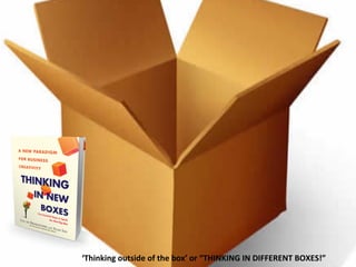 ‘Thinking	
  outside	
  of	
  the	
  box’	
  or	
  “THINKING	
  IN	
  DIFFERENT	
  BOXES!”	
  	
  
 