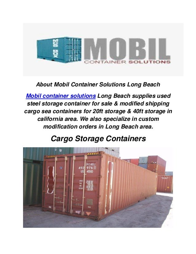 Mobil Container Solutions Cargo Storage Containers in Long Beach