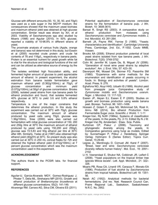 Production of alcohol by yeast isolated from apple, orange and banana | PDF