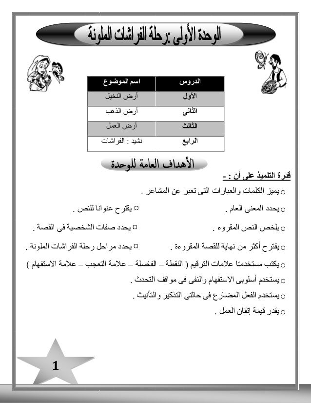 بوكلت اللغة العربية للمدارس بصيغة Pdf للصف الثالث الابتدائى الترم الث