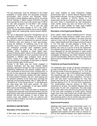 Effect of nitrogen fertilizer rates and intra-row spacing on yield and ...