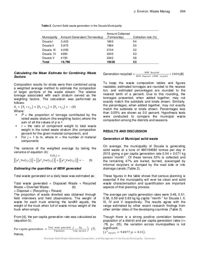 Waste generation and management pdf