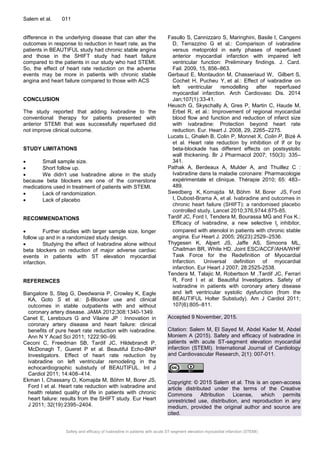 Safety and efficacy of Ivabradine in patients with acute ST-segment ...