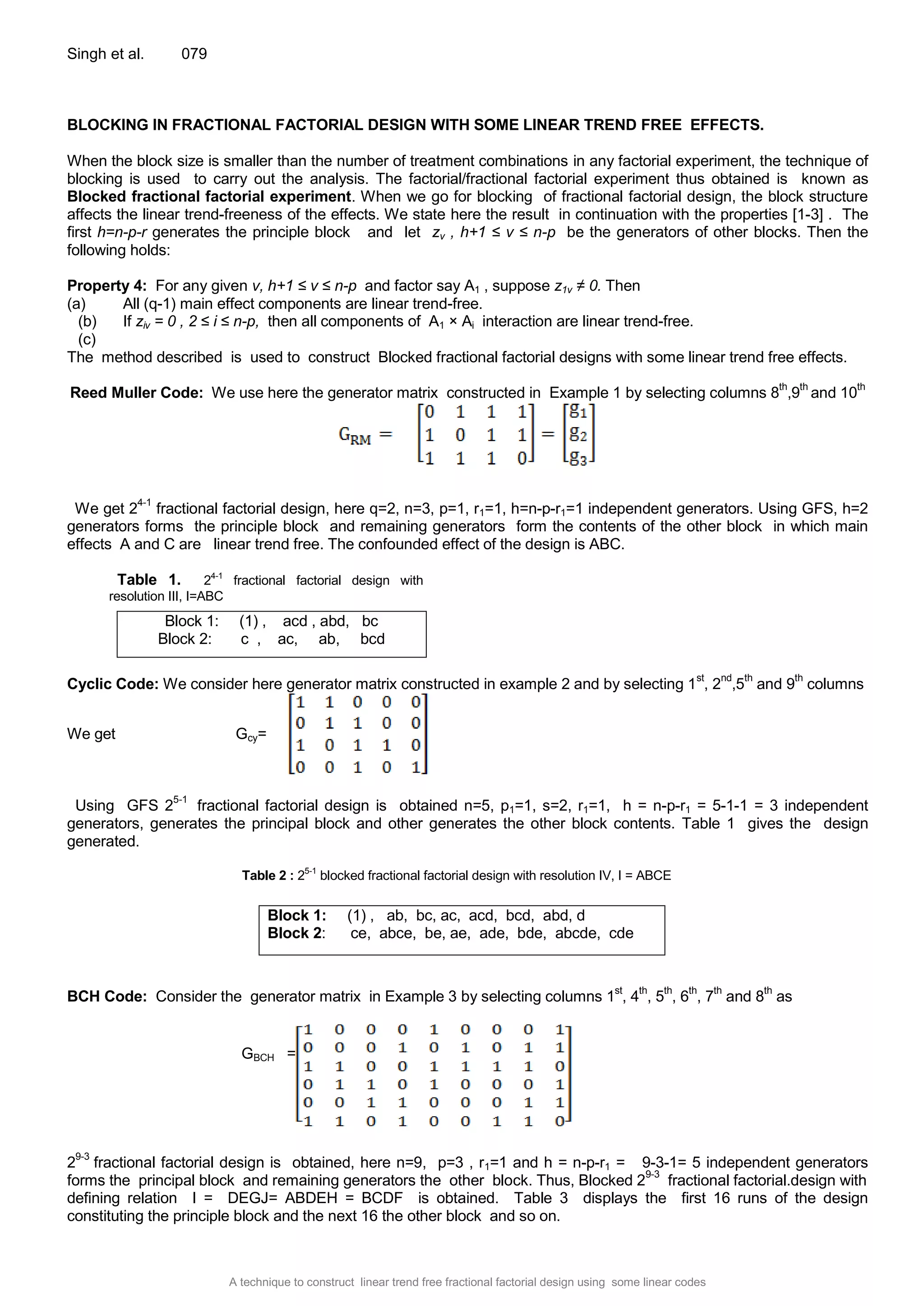 A technique to construct linear trend free fractional factorial design ...