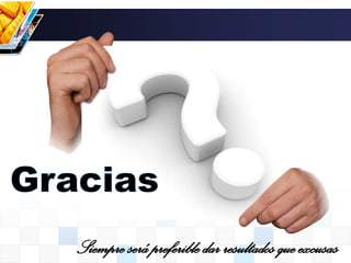 Siempreserápreferibledar resultadosqueexcusas
 