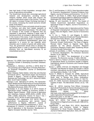 Agricultural Output and Economic Growth in Nigeria | PDF