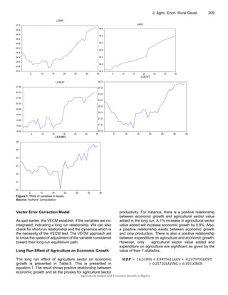 Agricultural Output and Economic Growth in Nigeria | PDF