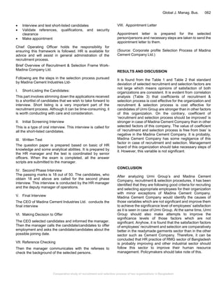 Comparative study of recruitment and selection process of two ...
