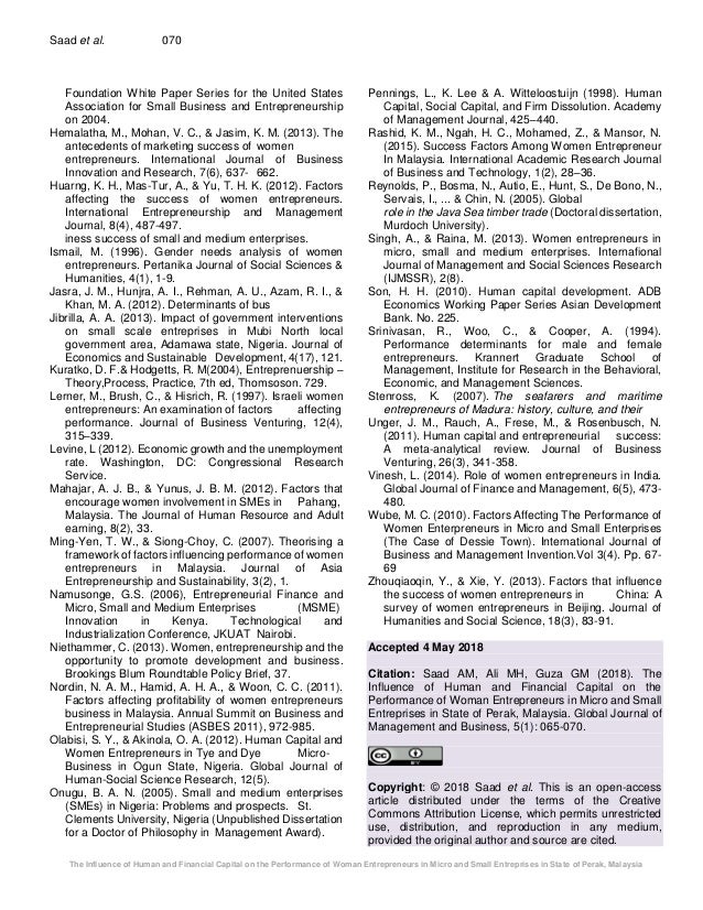 The Influence of Human and Financial Capital on the ...