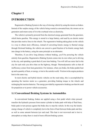 Regenerative Braking System by ASLAM | PDF