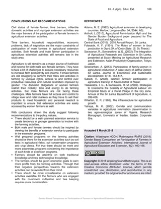 Gender Based Comparison on Participation of Farmers in Agricultural ...