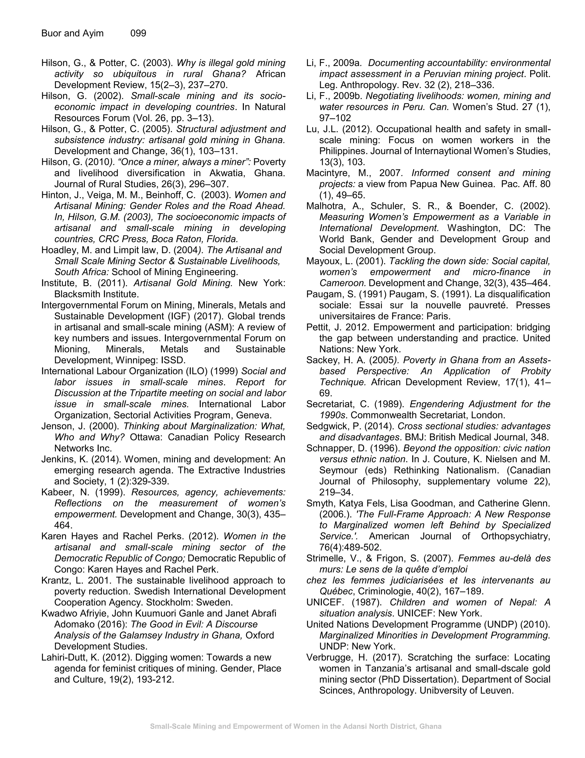 Small-Scale Mining and Empowerment of Women in the Adansi North ...
