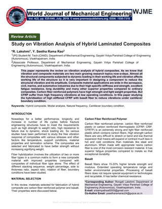 Study on Vibration Analysis of Hybrid Laminated Composites | PDF