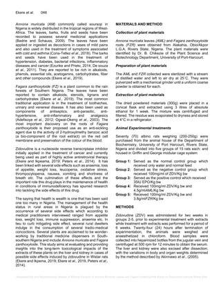Hepatotoxicity and Nephrotoxicity Studies of Ethanol Extracts of Annona ...