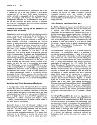 Efficiency of Municipal Solid Waste Management Service Delivery System ...