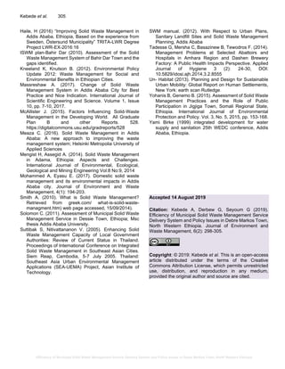 Efficiency of Municipal Solid Waste Management Service Delivery System ...