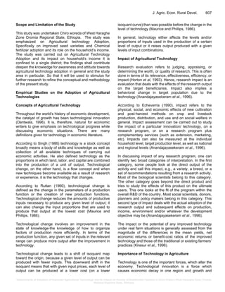 Determinants of Adoption of Improved Agricultural Technology and Its ...