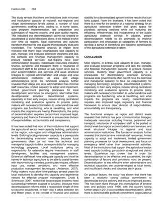 An Overview of the Challenges of Decentralized Agricultural Extension ...